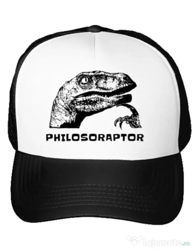 Sapca personalizata Philosoraptor Alb