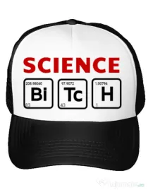 Sapca personalizata Science Bitch Alb
