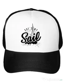 Sapca personalizata She s my sail Alb