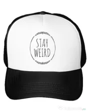 Sapca personalizata Stay weird Alb
