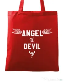 Sacosa din panza Angel or devil Rosu