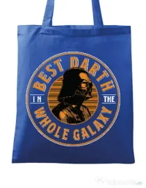 Sacosa din panza Best Darth in the galaxy Albastru regal
