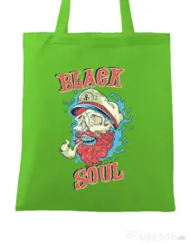 Sacosa din panza Black soul Verde mar