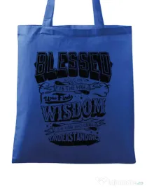 Sacosa din panza Blessed Albastru regal