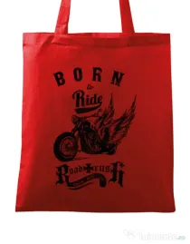 Sacosa din panza Born to ride Rosu