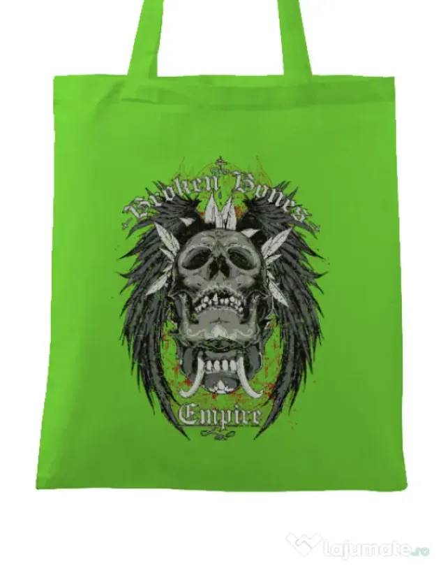 Sacosa din panza Broken Bones Empire Verde mar
