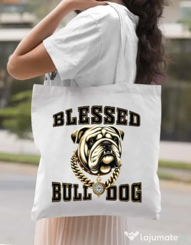 Sacosa din panza BULLDOG 03 Alb