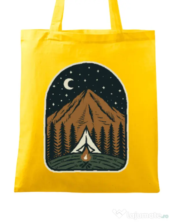 Sacosa din panza Camp mountain night Galben