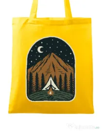 Sacosa din panza Camp mountain night Galben