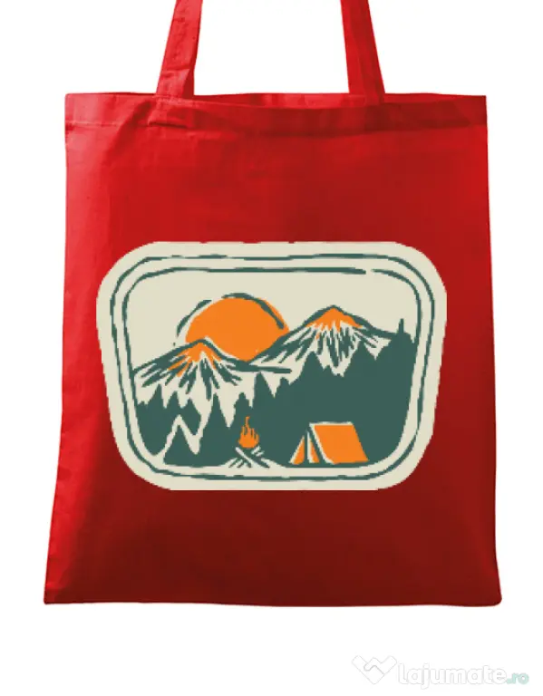Sacosa din panza Camping badge Rosu