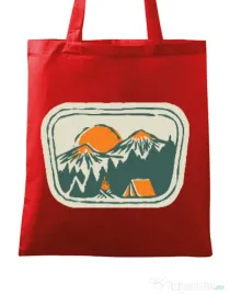Sacosa din panza Camping badge Rosu