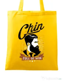 Sacosa din panza Chin full of win Galben