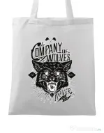 Sacosa din panza Company of wolves Alb
