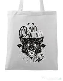 Sacosa din panza Company of wolves Alb