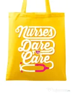 Sacosa din panza Dare to care Galben