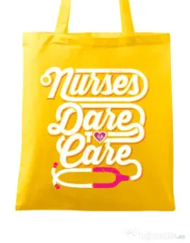 Sacosa din panza Dare to care Galben