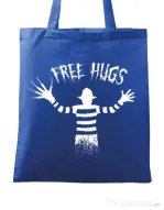 Sacosa din panza Free hugs Albastru regal