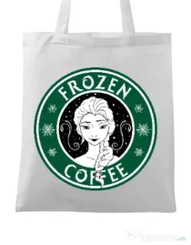 Sacosa din panza Frozen coffee Alb