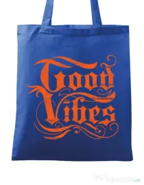 Sacosa din panza Good vibes Albastru regal