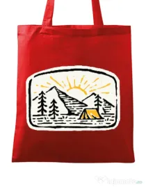 Sacosa din panza Hand drawn camp Rosu