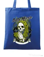 Sacosa din panza Holy death Albastru regal