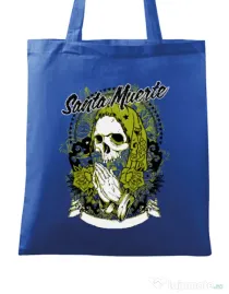 Sacosa din panza Holy death Albastru regal