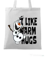 Sacosa din panza I like warm hugs Alb