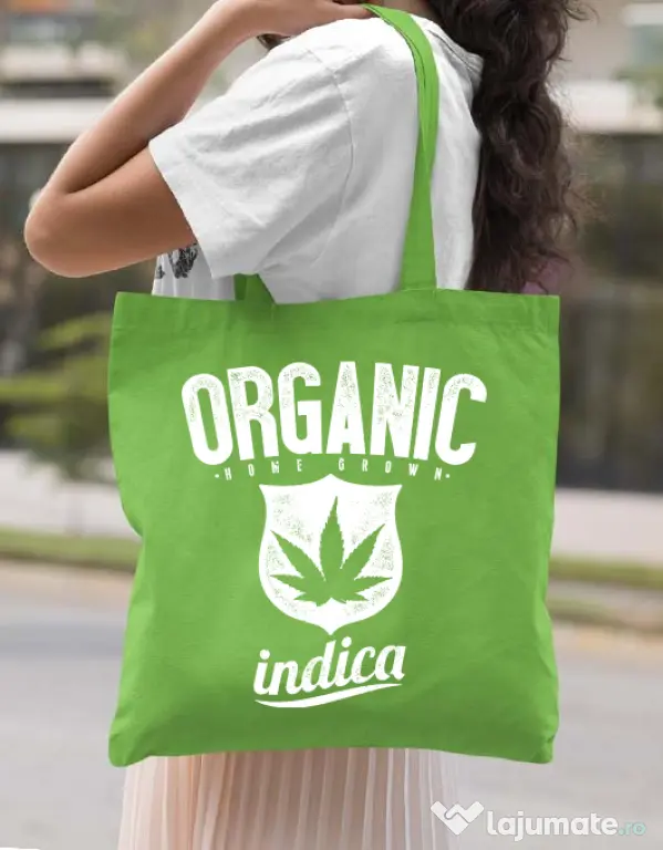 Sacosa din panza Indica Verde mar