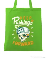 Sacosa din panza Keep pushing Verde mar