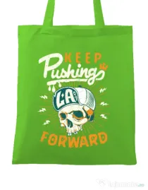 Sacosa din panza Keep pushing Verde mar