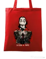 Sacosa din panza La casa de papel Rosu