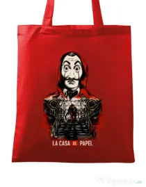Sacosa din panza La casa de papel Rosu