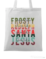 Sacosa din panza Like Christmas Alb