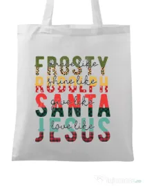 Sacosa din panza Like Christmas Alb