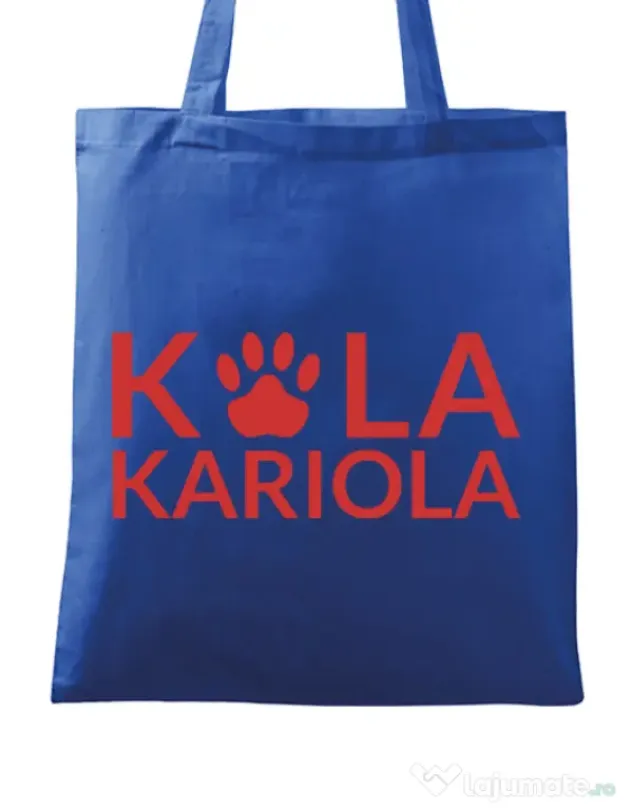 Sacosa din panza Logo Kola Rosu Albastru regal