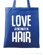 Sacosa din panza Love is in the hair Albastru regal