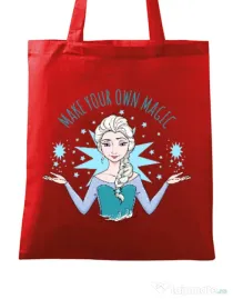 Sacosa din panza Make your own magic Rosu