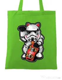 Sacosa din panza Maneki trooper Verde mar