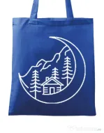 Sacosa din panza Moon life Albastru regal