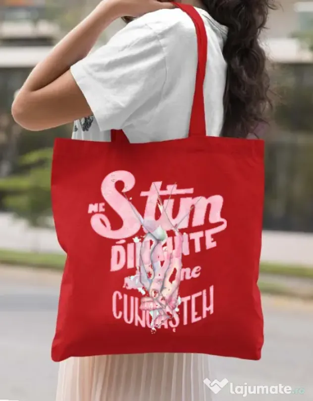 Sacosa din panza Ne stim I Rosu