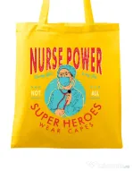 Sacosa din panza Nurse power Galben