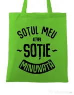 Sacosa din panza O sotie minunata Verde mar