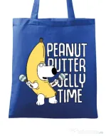Sacosa din panza Peanut butter jelly time Albastru regal