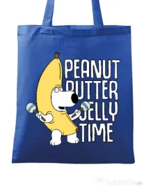 Sacosa din panza Peanut butter jelly time Albastru regal