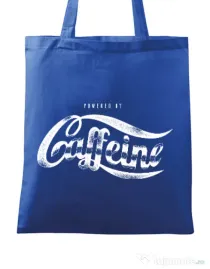 Sacosa din panza Powered by caffeine Albastru regal