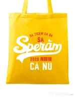 Sacosa din panza Sa speram ca nu Galben