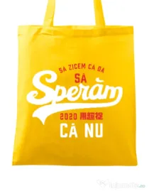 Sacosa din panza Sa speram ca nu Galben