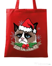 Sacosa din panza Santa Claws Rosu