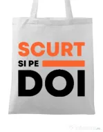 Sacosa din panza Scurt si pe doi Alb