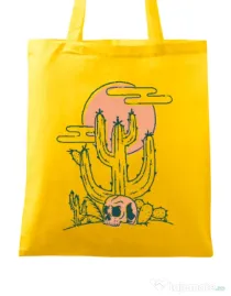 Sacosa din panza Skull and Cactus Galben